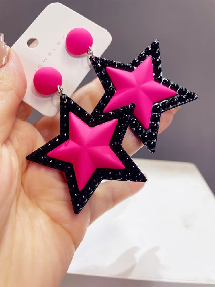 ギャルファッション アクセサリー きらめき星のドロップピアス