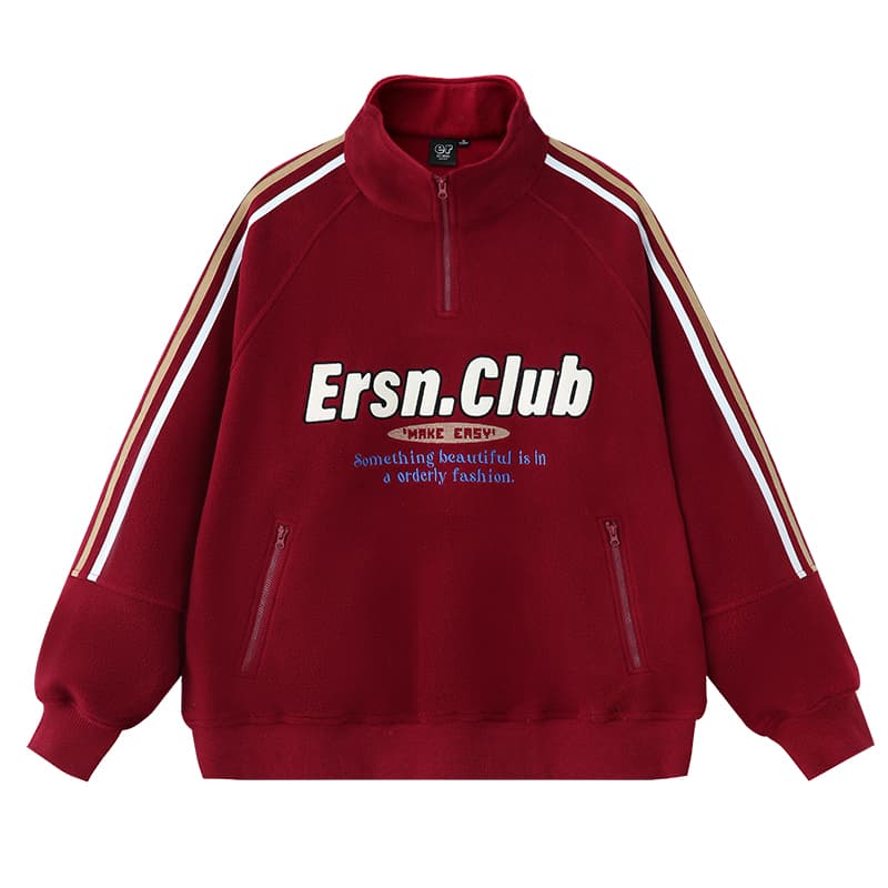 ギャルファッション スウェット ハーフジップ ゆるだぼスウェット
