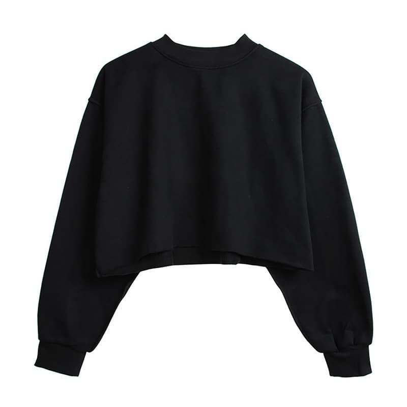 ギャルファッション スウェット ゆるシルエット ショート丈スウェット