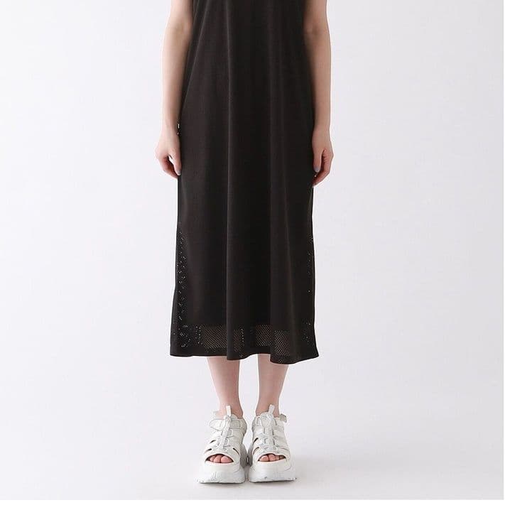 ギャルファッション ワンピース ストリートメッシュノースリーブワンピース