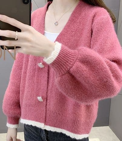ギャルファッション カーディガン ふわもこ袖ゆったりカーディガン