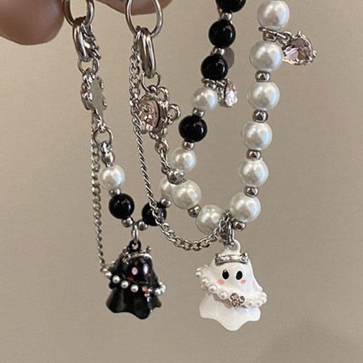 ギャルファッション アクセサリー おばけちゃん真珠ブレスレット