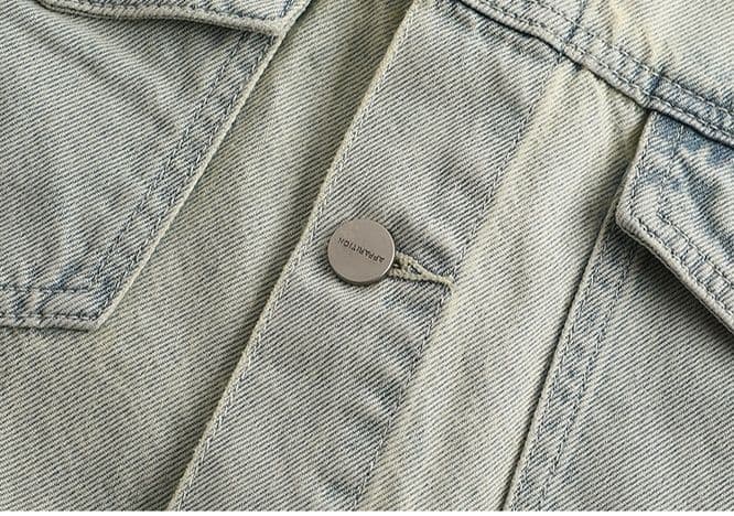 ギャルファッション アウター クロップド裾絞りデニムジャケット