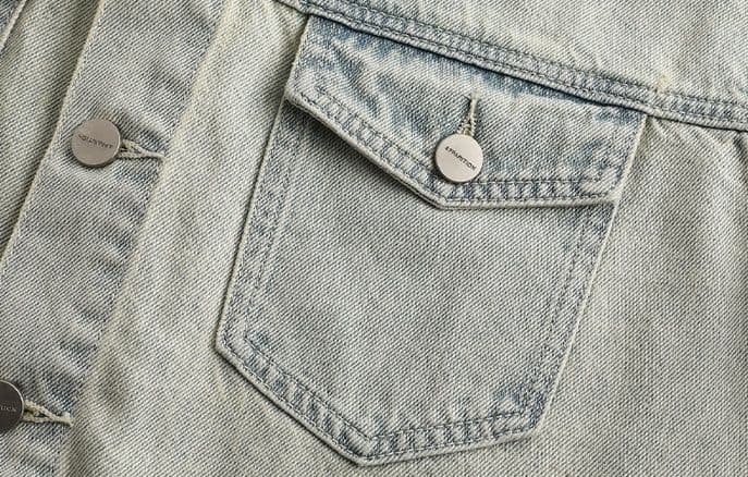 ギャルファッション アウター クロップド裾絞りデニムジャケット