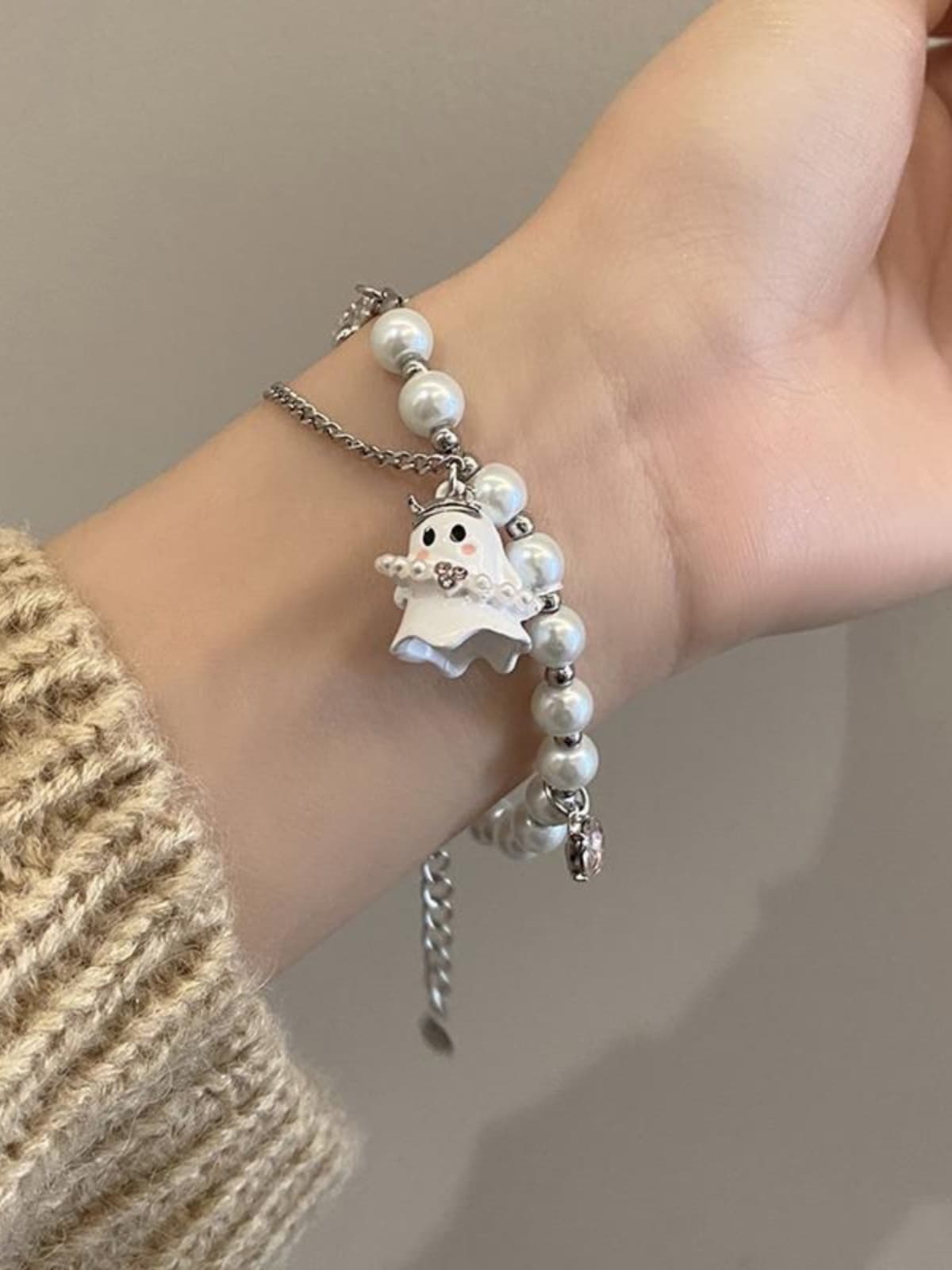 ギャルファッション アクセサリー おばけちゃん真珠ブレスレット