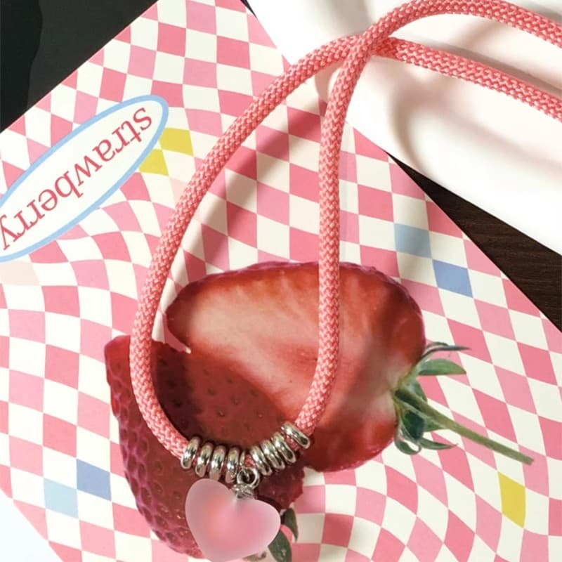 ギャルファッション アクセサリー 甘やか姫のハートトップ紐ネックレス