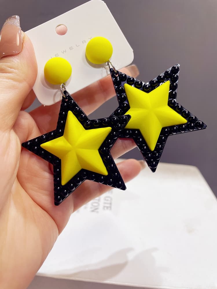 ギャルファッション アクセサリー きらめき星のドロップピアス