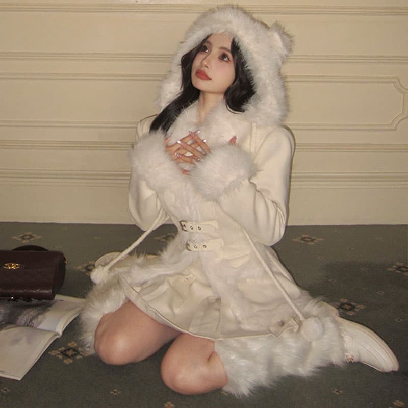 ギャルファッション ふわもこ姫系ダッフルコート