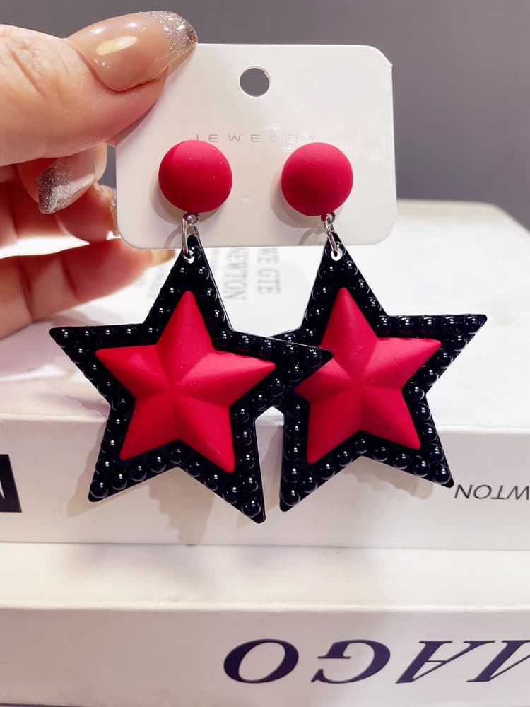 ギャルファッション アクセサリー きらめき星のドロップピアス