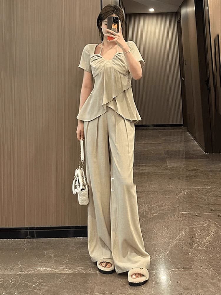 ギャルファッション セットアップ 優美フリルデザインセットアップ