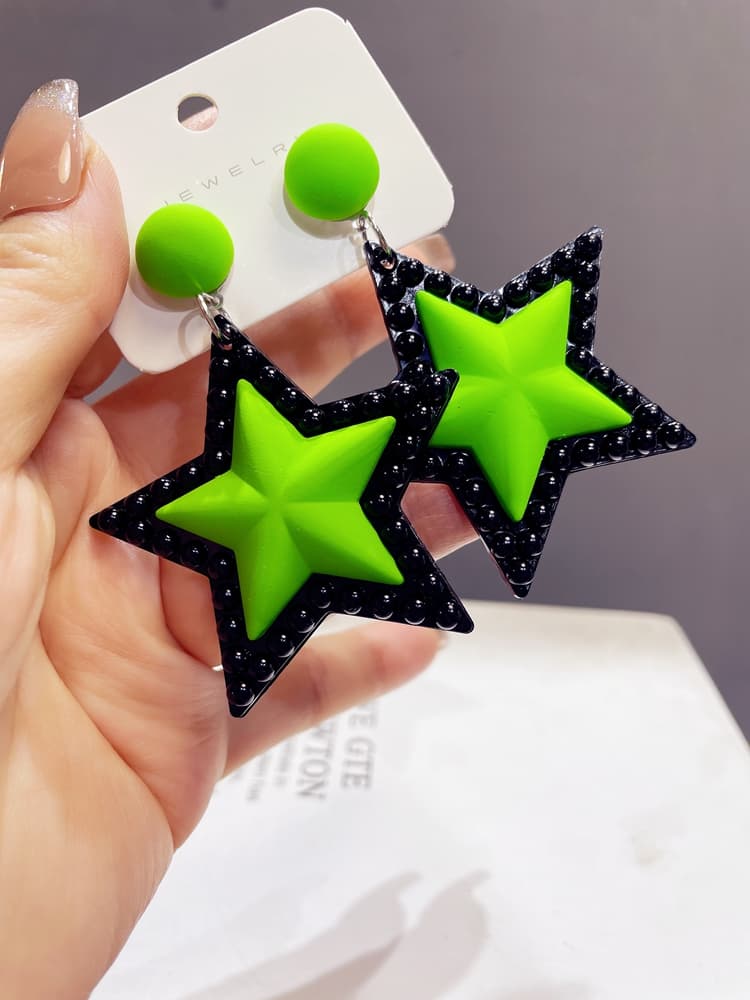 ギャルファッション アクセサリー きらめき星のドロップピアス