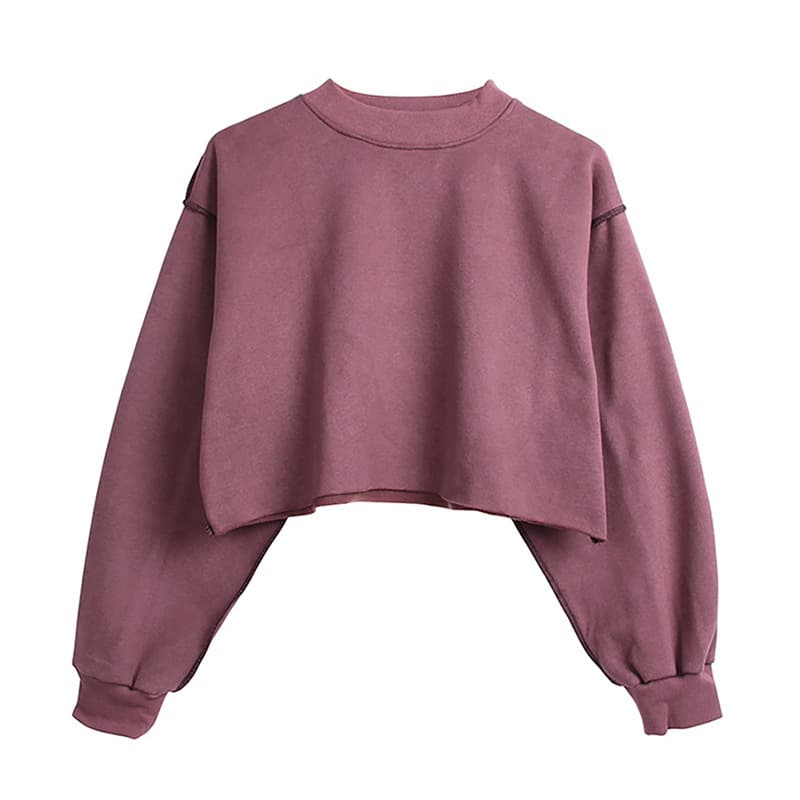 ギャルファッション スウェット ゆるシルエット ショート丈スウェット