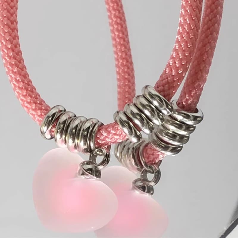 ギャルファッション アクセサリー 甘やか姫のハートトップ紐ネックレス