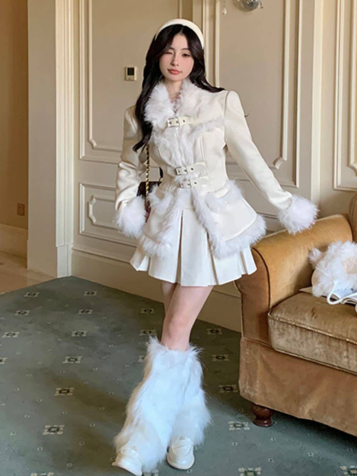 ギャルファッション ふわもこ姫系ダッフルコート
