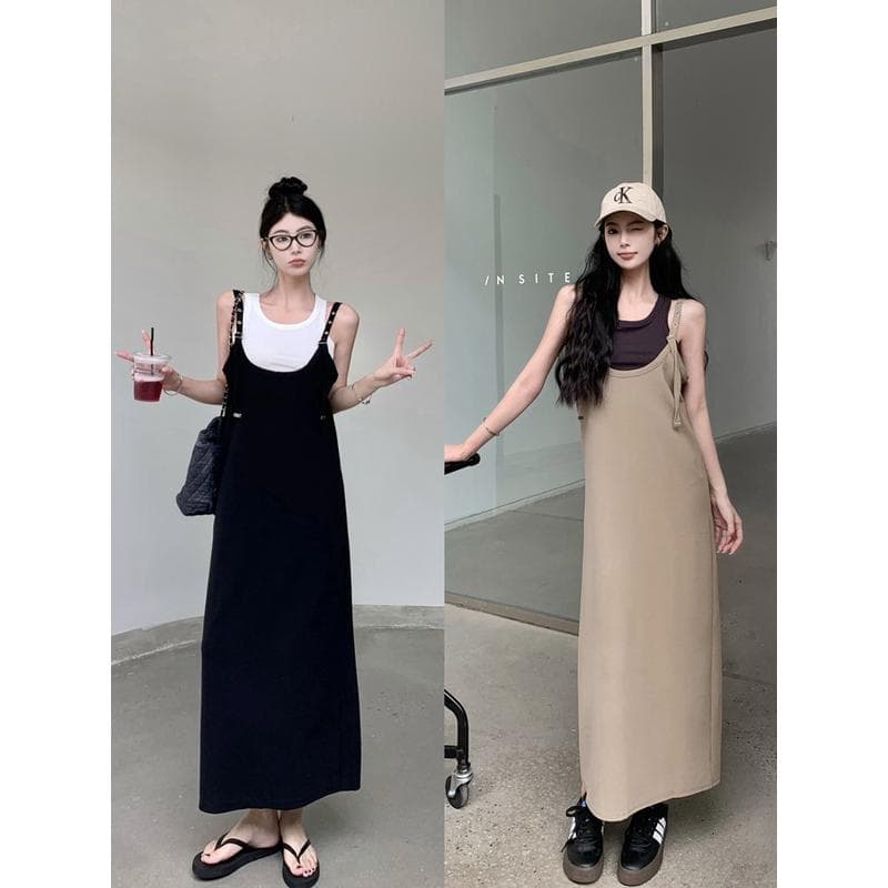 ギャルファッション ゆるふわジャンパースカートワンピース