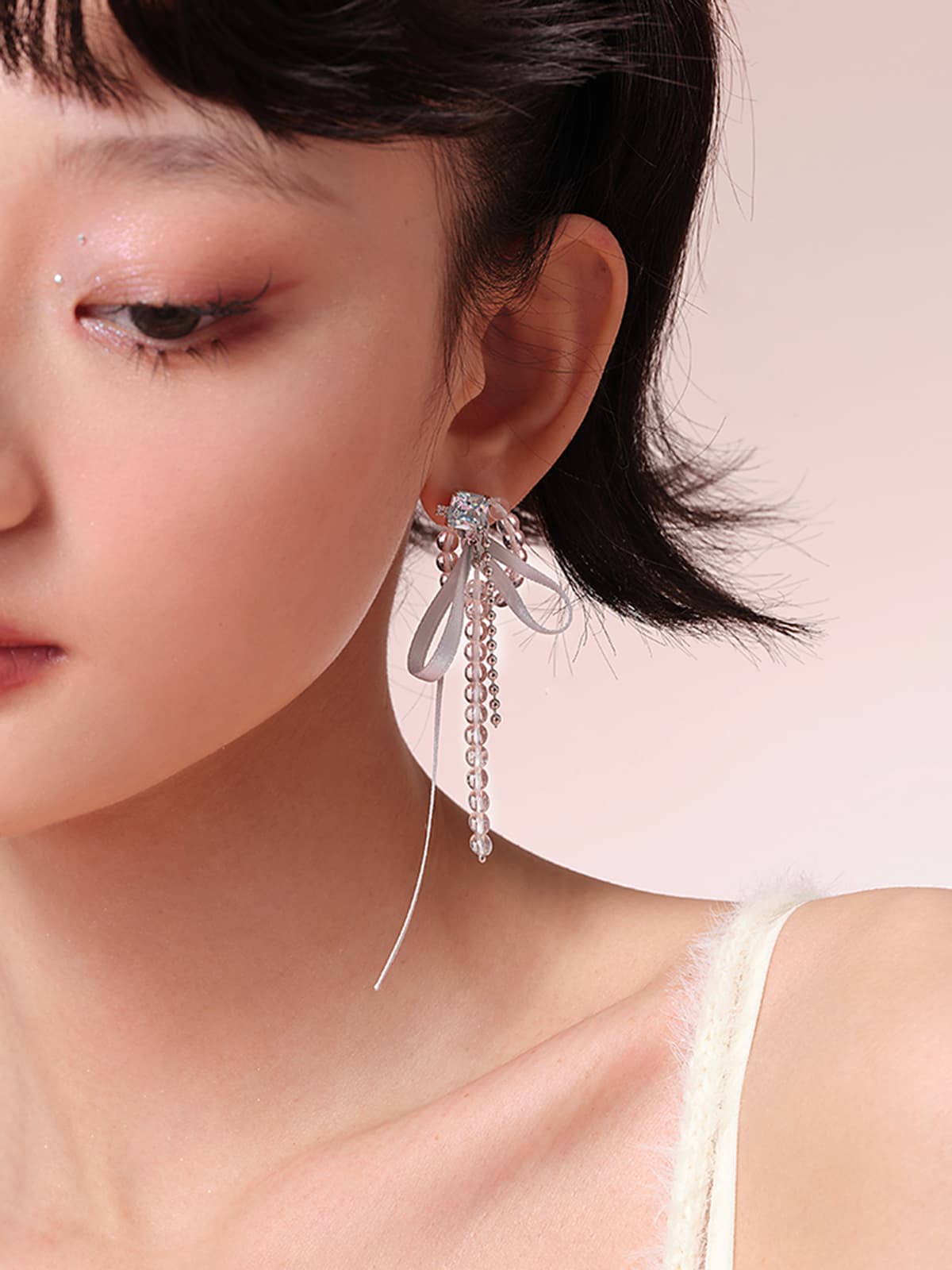ギャルファッション アクセサリー 夢見るリボンしずくピアス