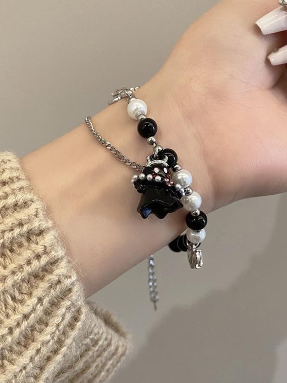 ギャルファッション アクセサリー おばけちゃん真珠ブレスレット