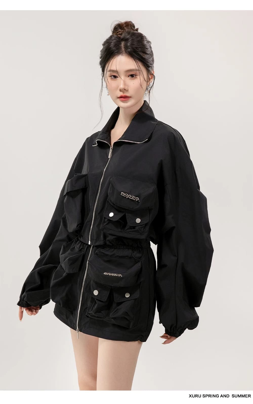 ギャルファッション セットアップ ポケット多め春風セットアップ