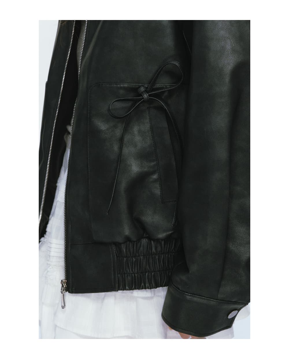 ギャルファッション アウター ゆるふわレザージャケット