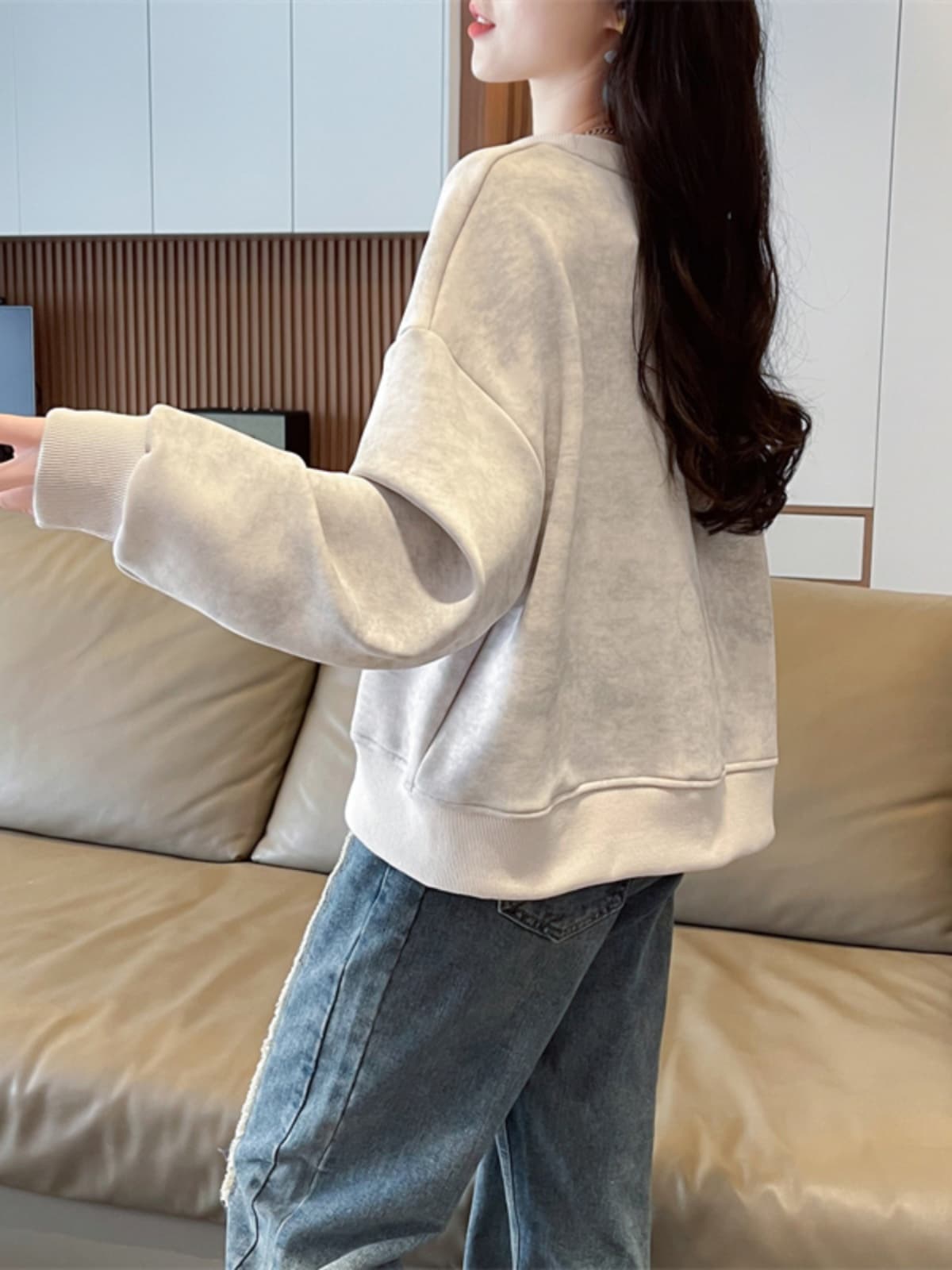 ギャルファッション スウェット ナンバーブラシ トップススウェット