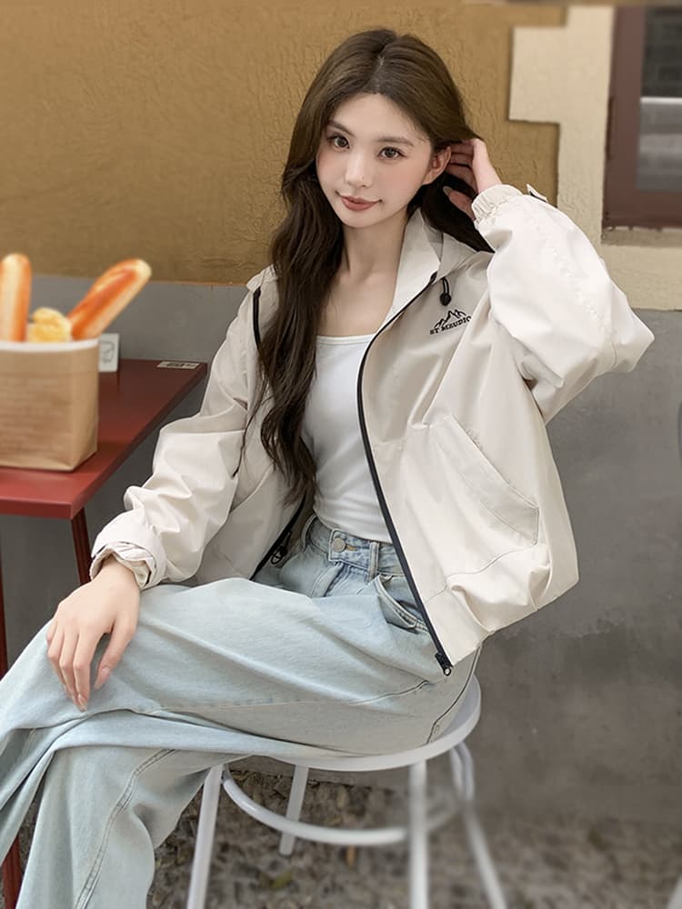 ギャルファッション アウター ゆったりショート丈ブルゾン