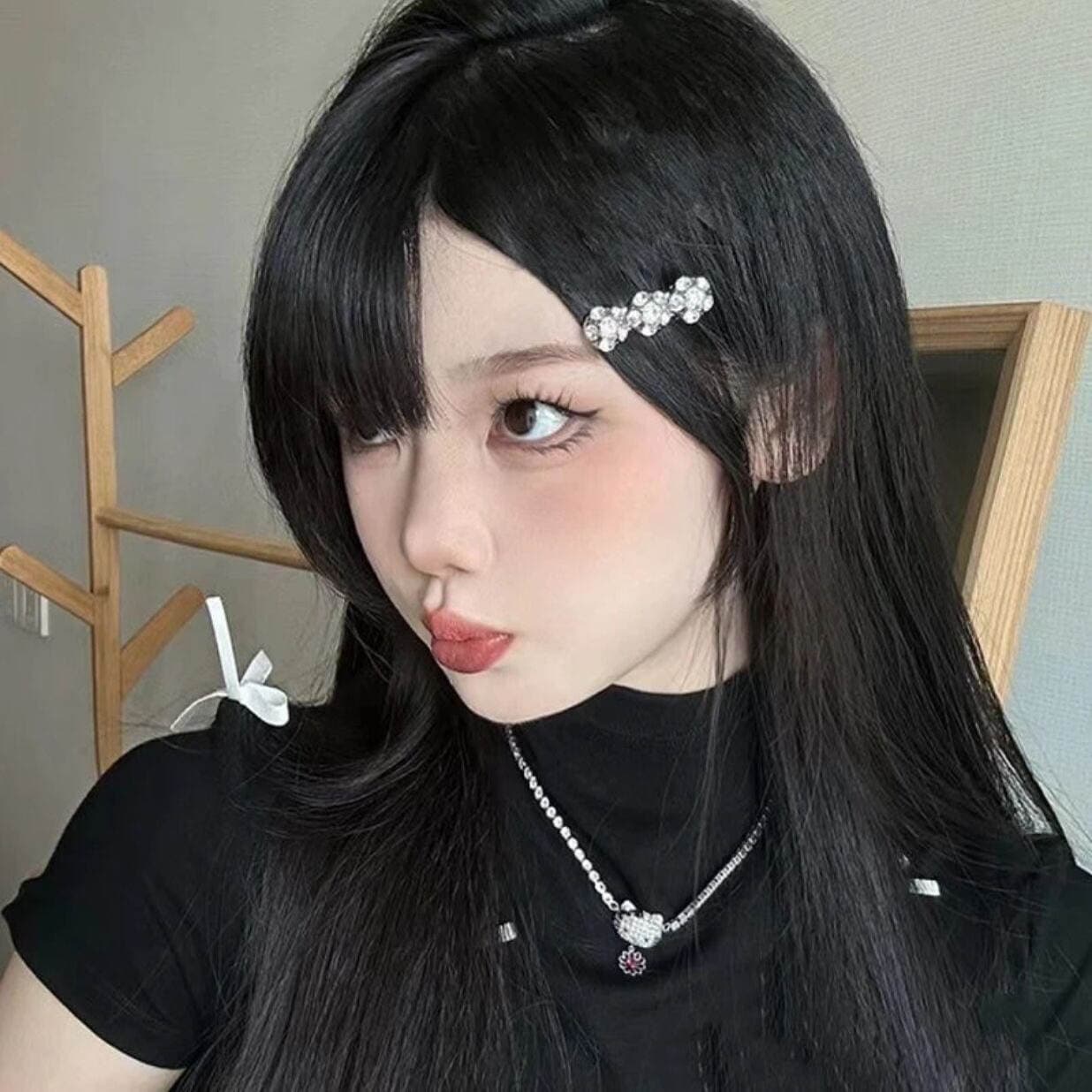 ギャルファッション アクセサリー きらめく十字ヘアクリップ